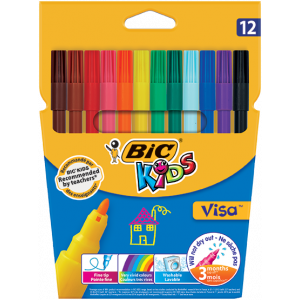 Marcadores Coloridos de Felcro BIC Kids 12 Cores