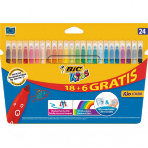 Marcadores Coloridos de Felcro BIC Kids 24 Cores