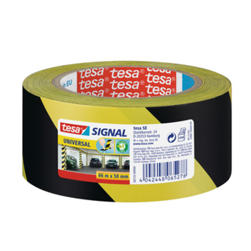 Fita Adesiva PP Sinalização Amarelo / Preto TESA 50mm x 66 metros 3