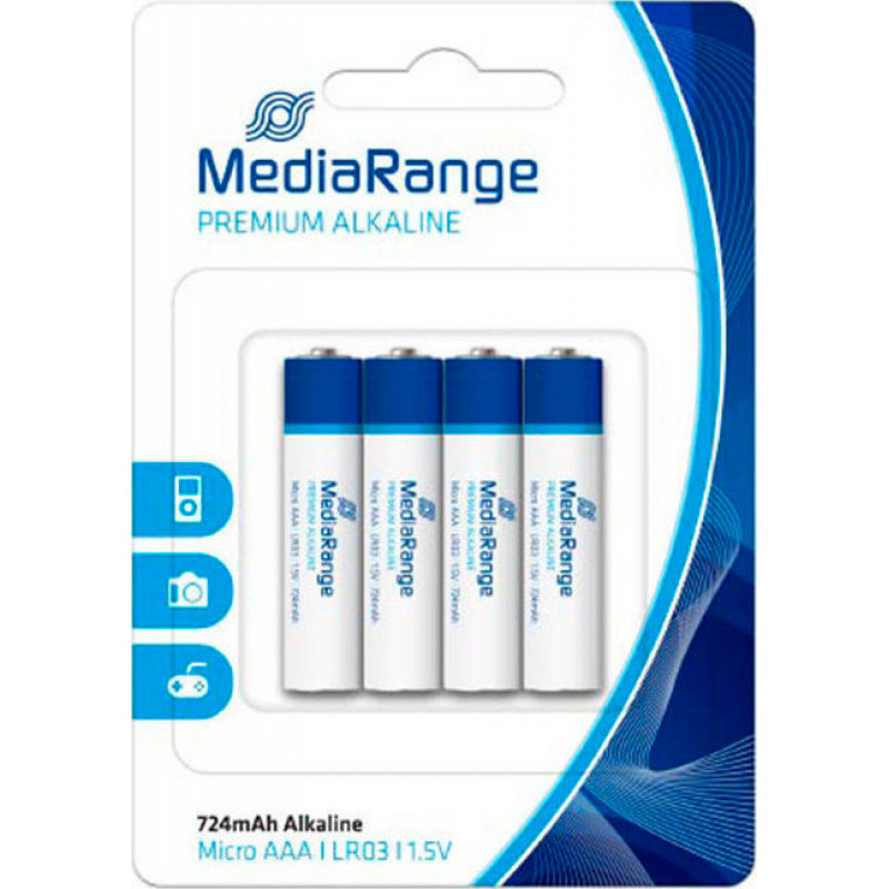 Pilhas Mediarange Alcalinas LR3 (AAA) - Pack 4 1
