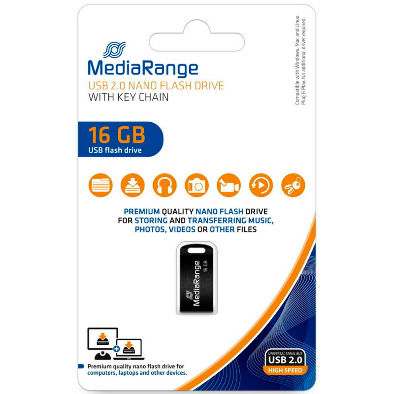 Pendrive Nano Flash Mediarange 16GB 1