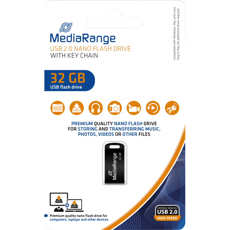 Pendrive Nano Flash Mediarange 32GB 3
