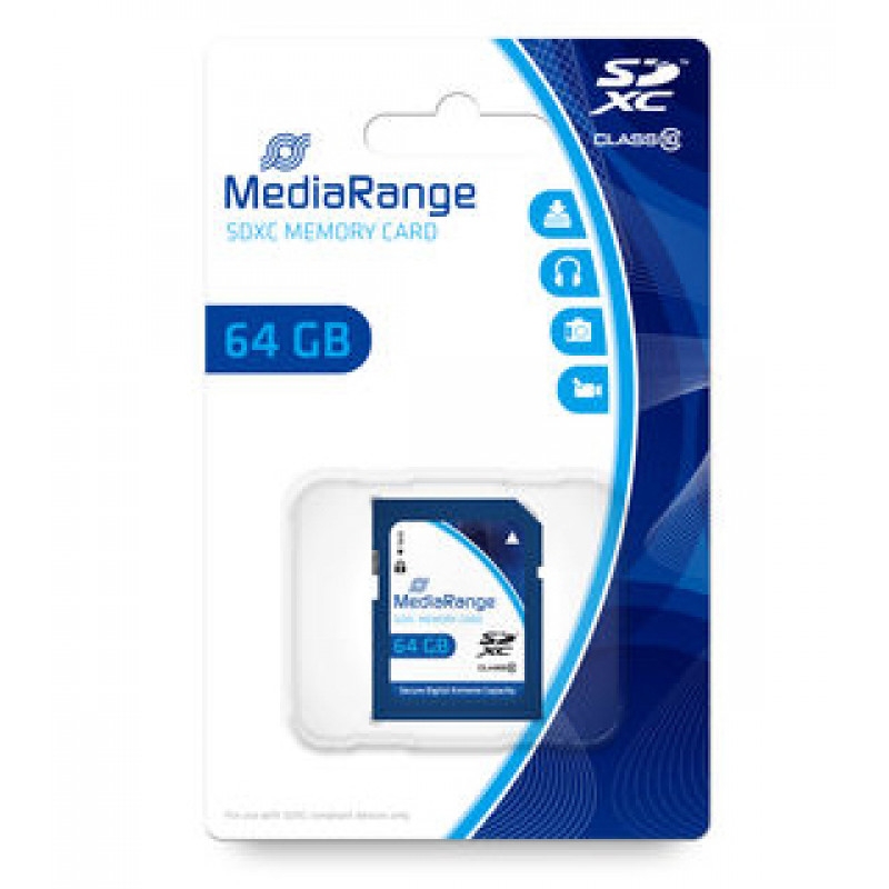 Cartão Mediarange SD XC 64GB - Class 10 - 60mb/s