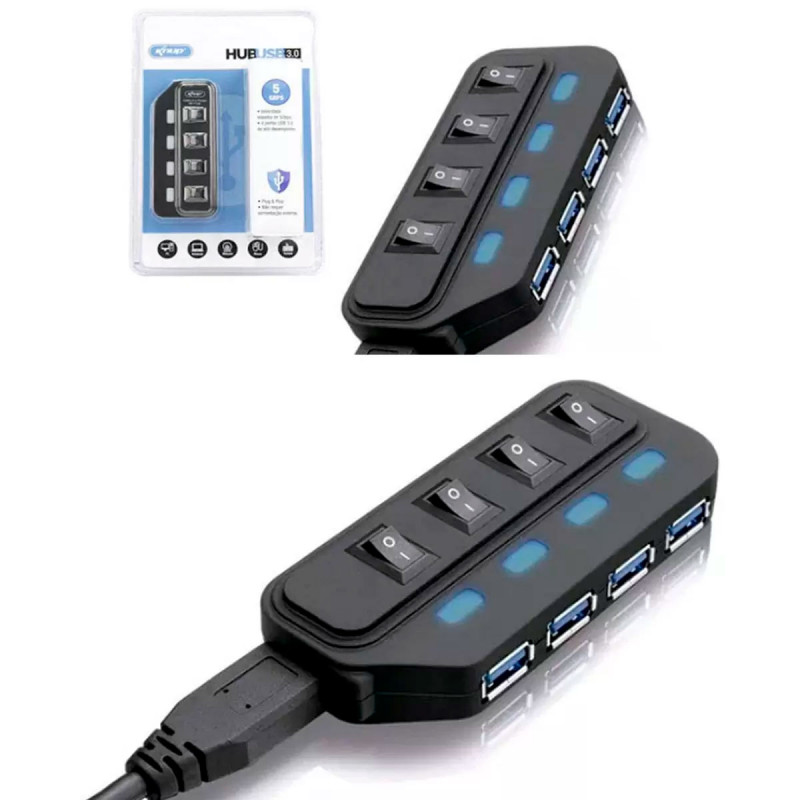 HUB 4 Portas USB3.0 Mediarange com Alimentação 2