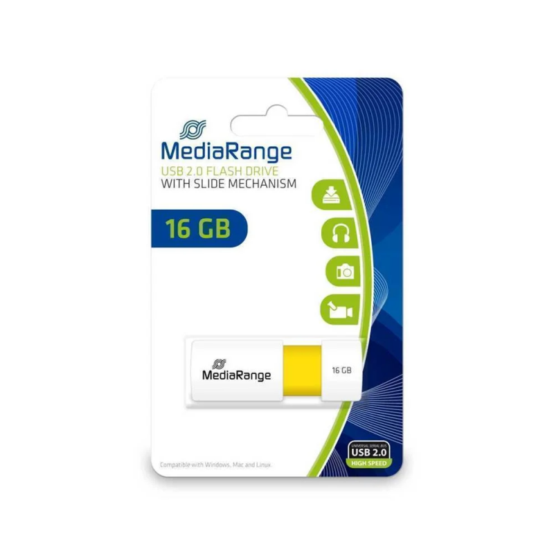 Mediarange Pendrive Yellow 16GB 2
