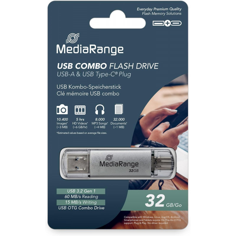 Pendrive MediaRange USB 3.0 / USB Type-C 32GB 6