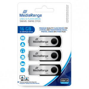 Mediarange Pendrive 16GB - Pack 3 unidades