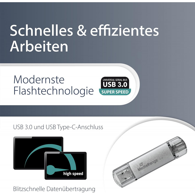 Pendrive MediaRange USB 3.0 / USB Type-C 128GB 1