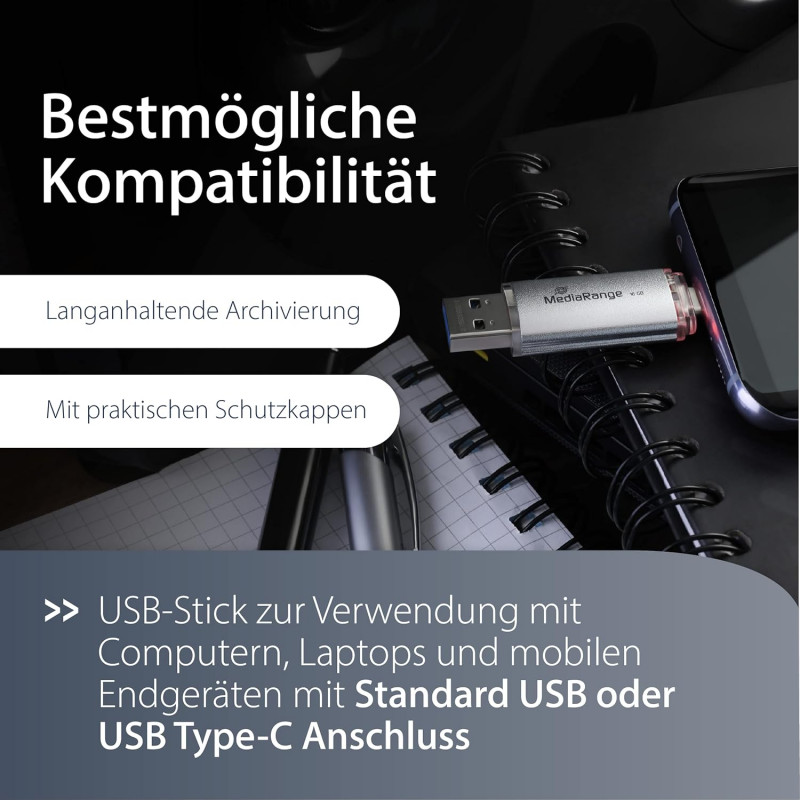 Pendrive MediaRange USB 3.0 / USB Type-C 128GB 2
