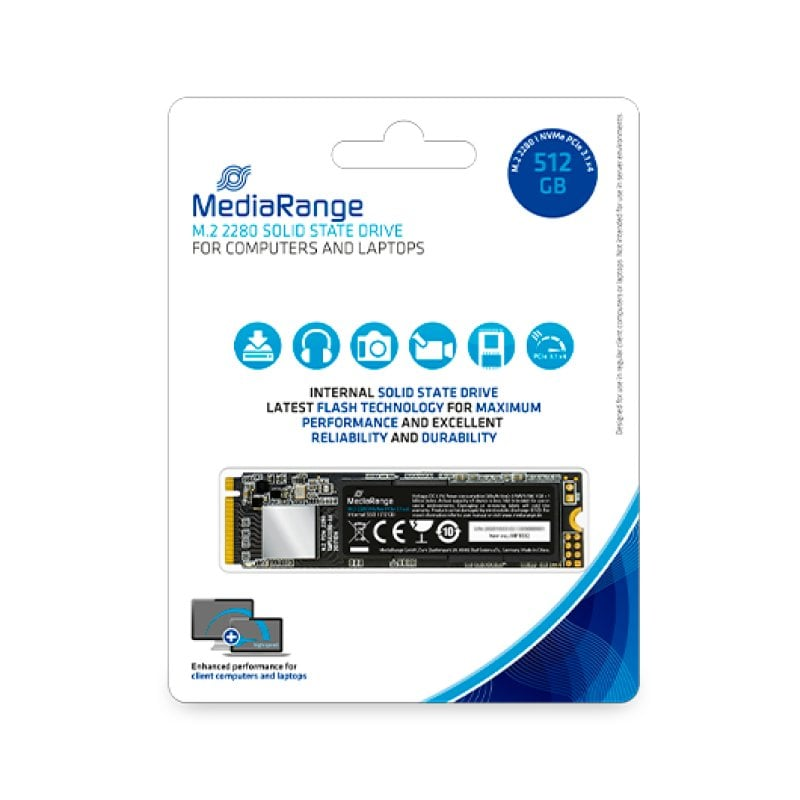 Disco SSD M.2 2280 MediaRange NVMe 512GB PCIe 3.1 x4 20 Gb/s 1