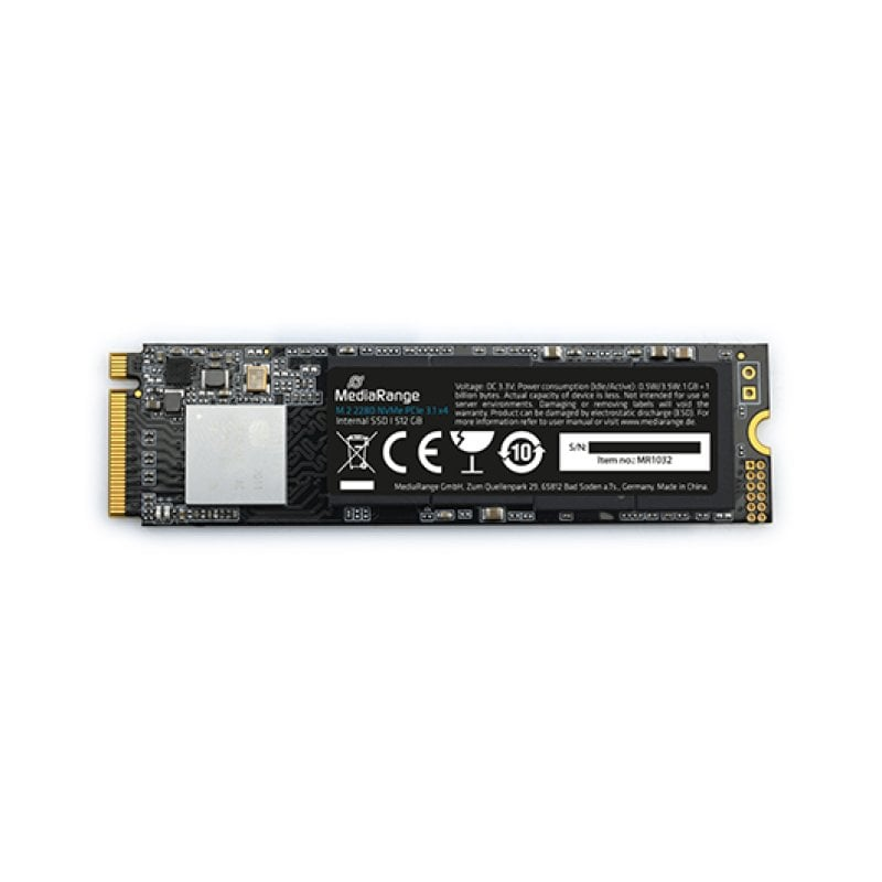 Disco SSD M.2 2280 MediaRange NVMe 512GB PCIe 3.1 x4 20 Gb/s 2