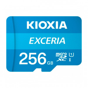 Cartão Memória Kioxia Exceria C10 UHS-I U1 microSDHC 256GB + Adaptador SD
