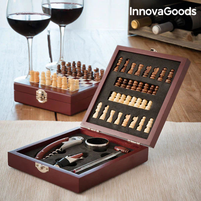 Conjunto de Acessórios para Vinho e Xadrez InnovaGoods 37 Peças 1
