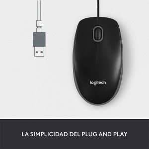 Rato Logitech Logitech M100 Comfort USB 1000DPI Preto