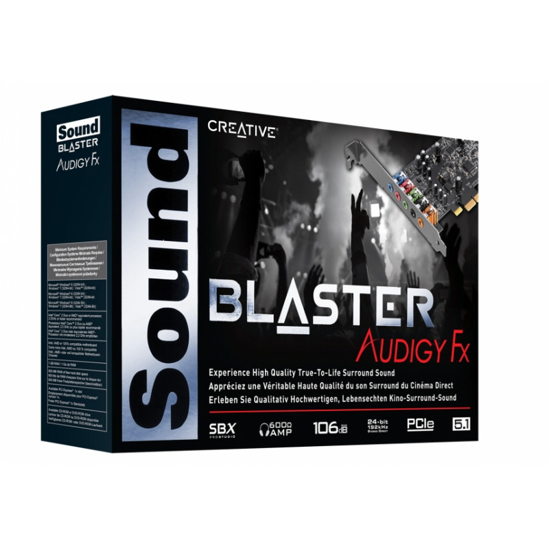 Placa de Som Creative Sound Blaster Audigy Fx v2 Som 5.1 PCI-E 1