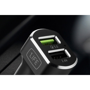 Carregador USB 1Life pa:dual usb auto quick charge