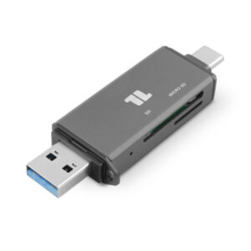Leitor de Cartões de Memória SD e MicroSD 1Life cr:2in1 USB-A/C 1