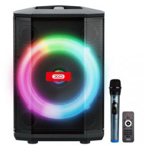 Coluna Som Karaoke XO F53 - Bluetooth 5.0 - 40W - TWS - RGB - Microfone sem fios incluído - Bluetooth, FM, USB e MicroSD