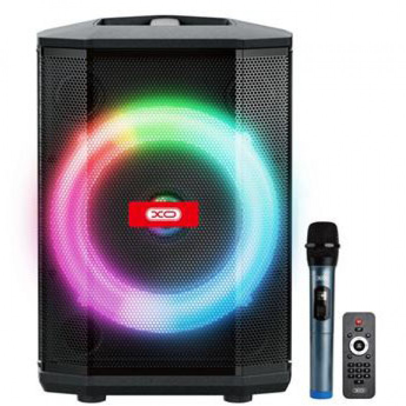 Coluna Som Karaoke XO F53 - Bluetooth 5.0 - 40W - TWS - RGB - Microfone sem fios incluído - Bluetooth, FM, USB e MicroSD 1