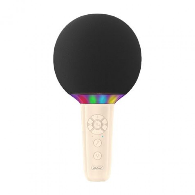 Microfone sem fios XO BE50 - Karaoke - 5W - Bluetooth 5.3 - Iluminação LED - Bege 1