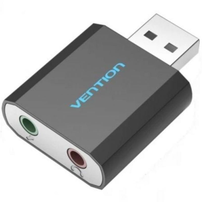 Adaptador Placa de som USB externa Vention para 2 Jack 3.5mm 1