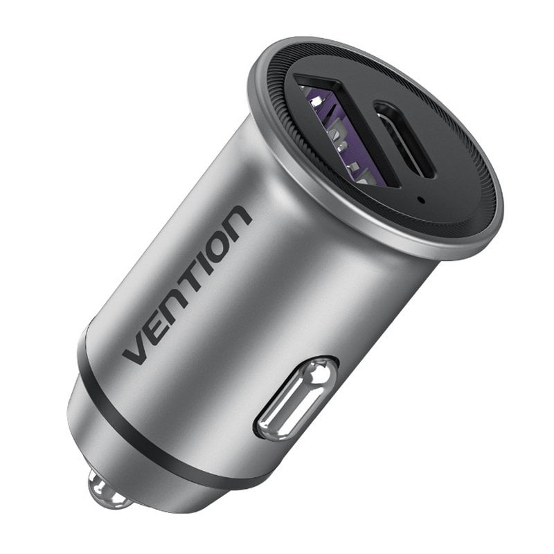 Carregador de Carro Vention 1x USB-Tipo C + 1x USB 30W 5