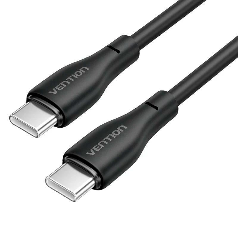 Cabo USB Tipo-C Vention até 60W 480Mbps 1 Metros Preto 1