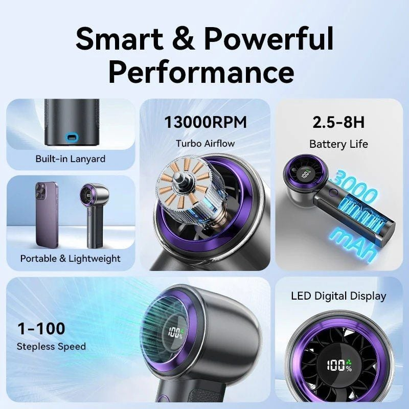 Ventilador de Mão Vention - 13.000RPM Preto 2