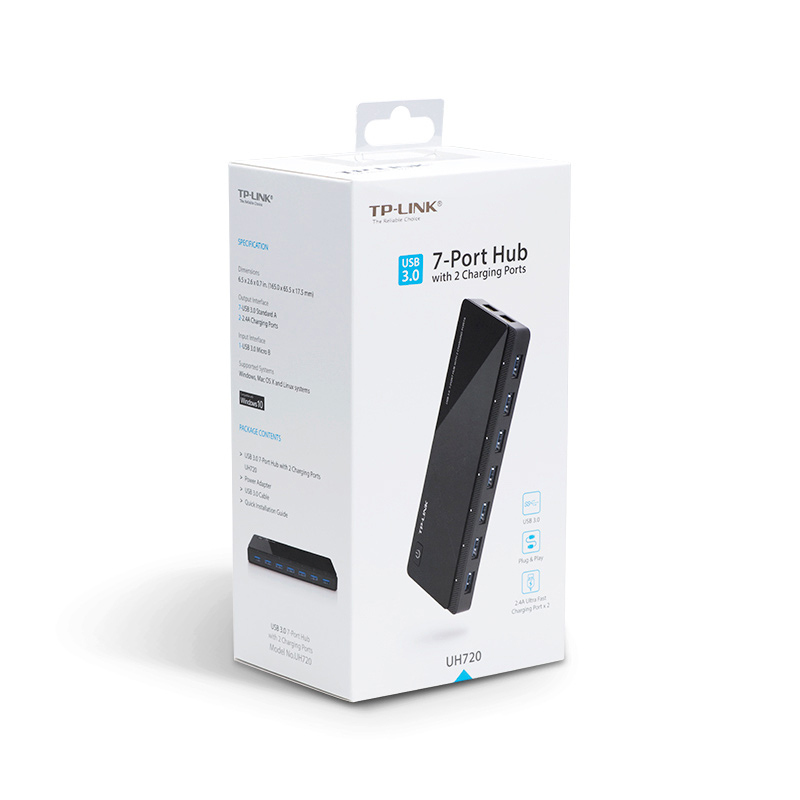 HUB USB 3.0 TP-Link 7 Portas USB + 2 Carga UH720 1