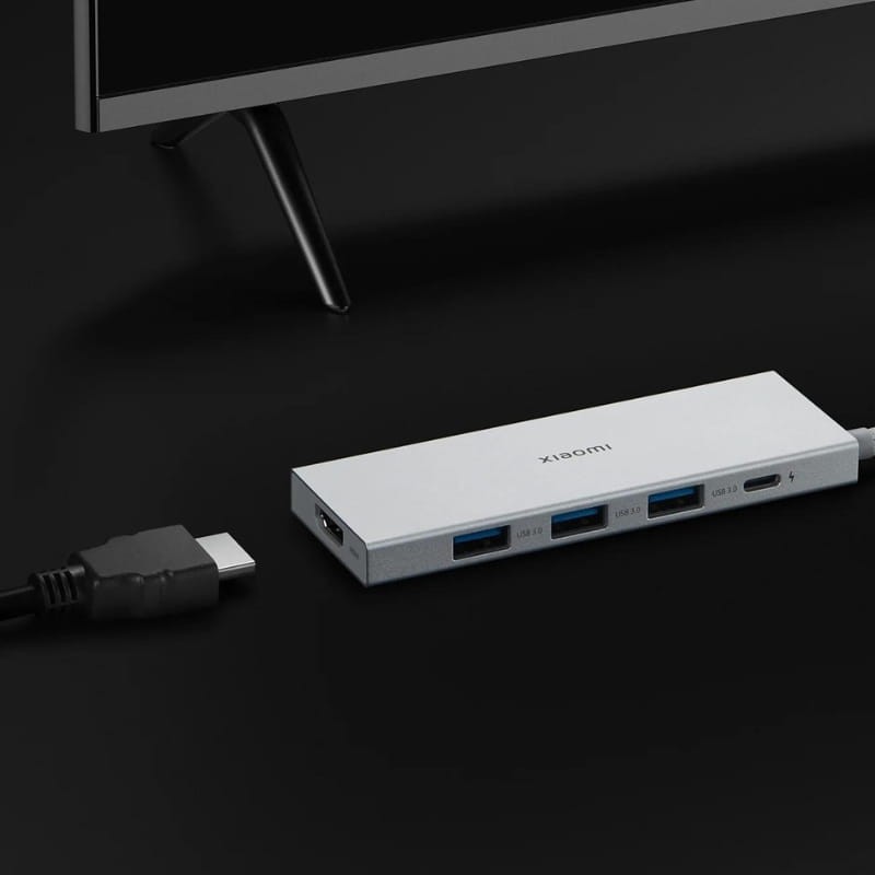 Xiaomi 5 em 1 Hub USB-C com 3x USB-A 3.0, 1x USB-C Carga Rápida até 100W, 1x HDMI - Alumínio 4