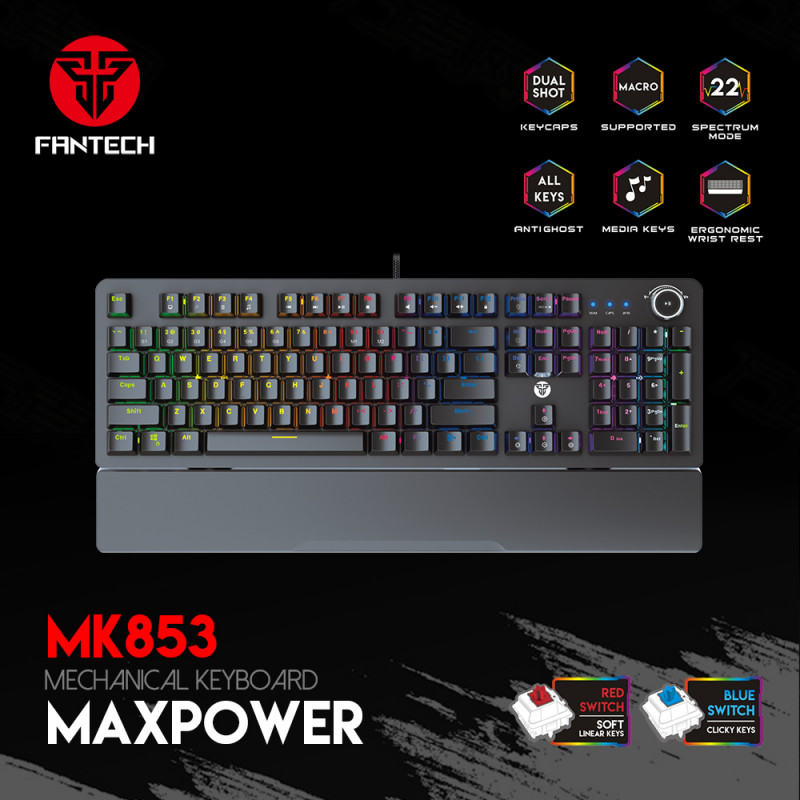 Teclado Mecânico Fantech MAXPOWER MK853 RGB (PT) 2