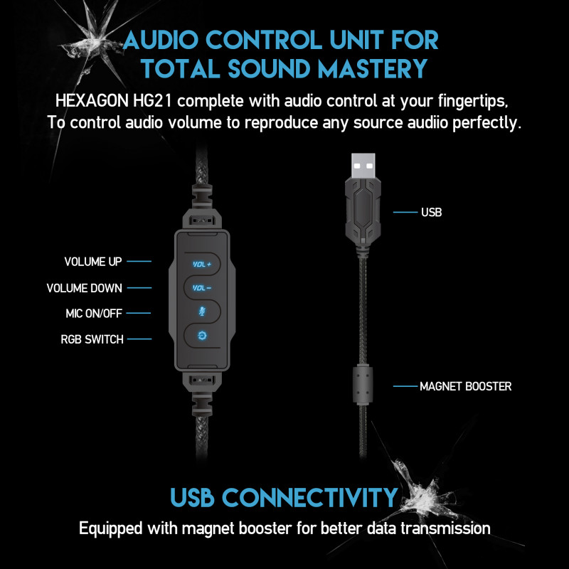 Auscultador Fantech Hexagon 7.1 HG21 RGB 2