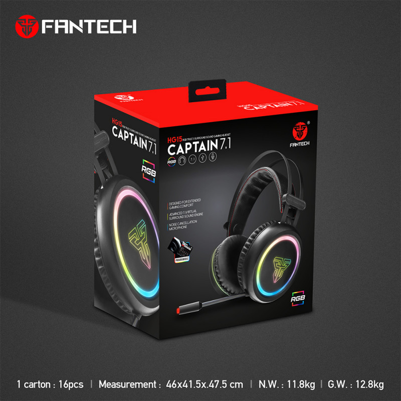 Auscultador Fantech Captain 7.1 Surround HG15 RGB 4