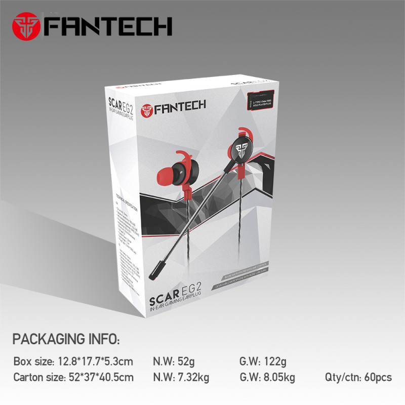 Auriculares In-Ear Fantech Scar EG2 Gaming Earplug Jack 3.5mm 6