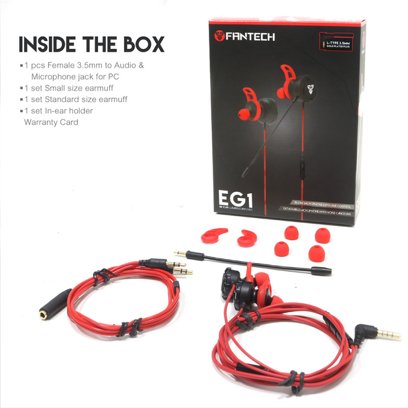Auriculares In-Ear Fantech EG1 Gaming Earplug Jack 3.5mm 4