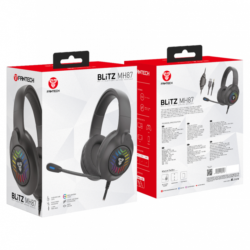 Auscultador Fantech BLiTZ MH87 Multi-Plataforma RGB 6