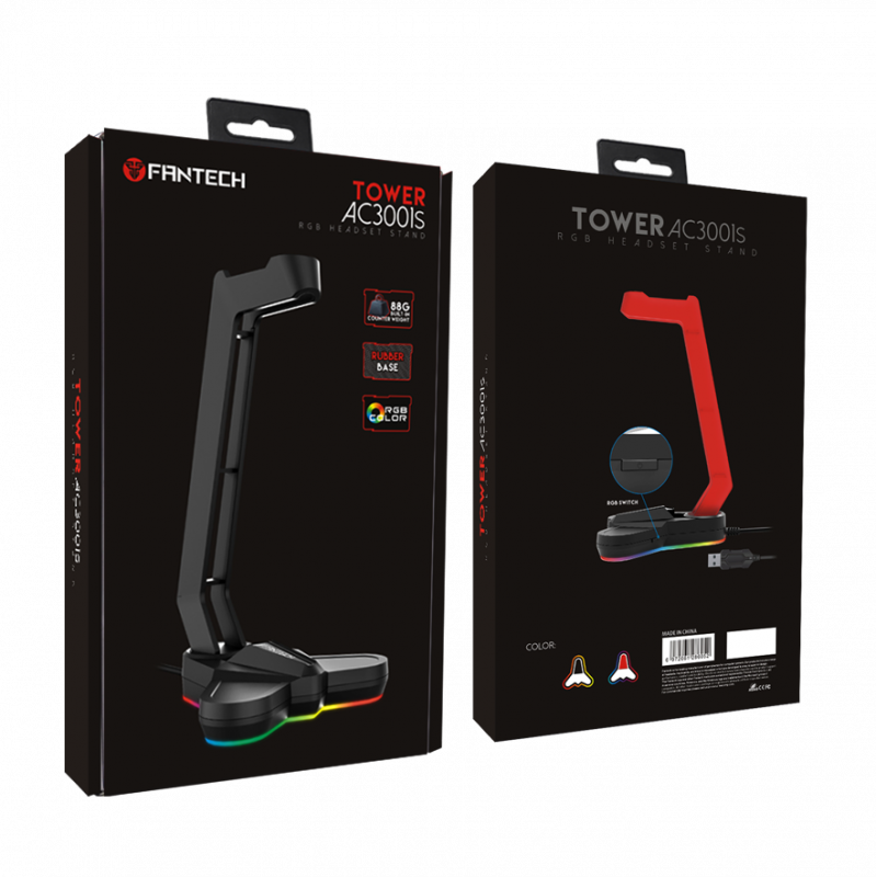 Suporte Fantech Para Headset Tower AC3001S RGB Vermelho 3
