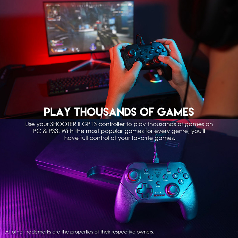 Gamepad Fantech Shooter II GP13 - PC / PS3 4