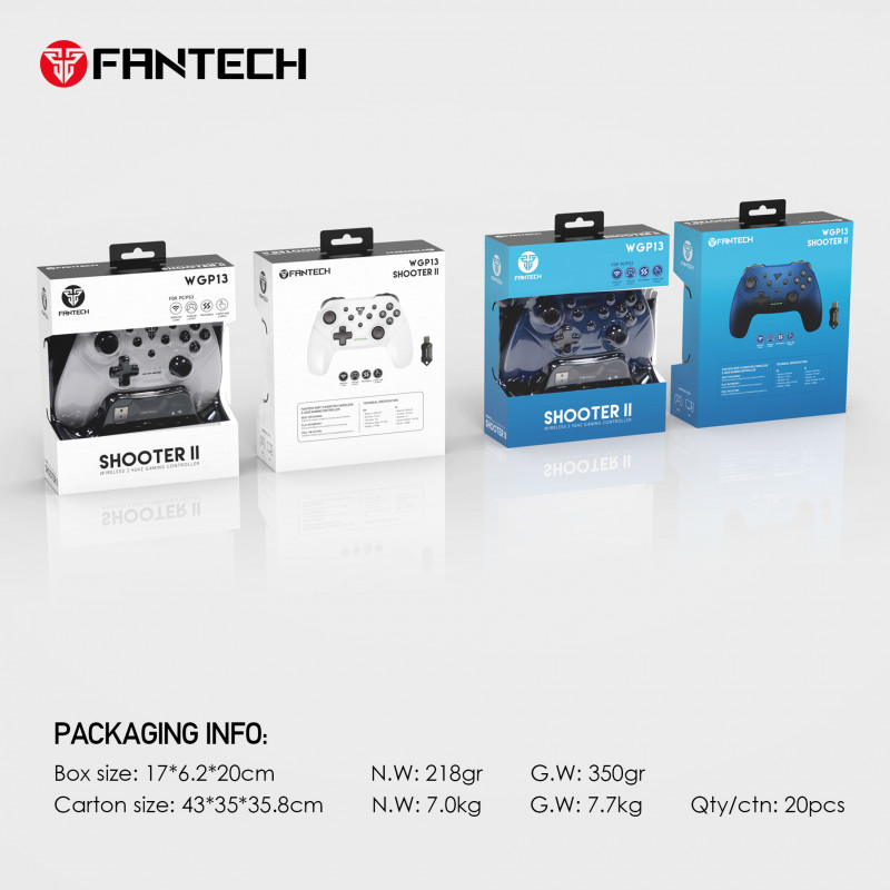 Gamepad Fantech Shooter II WGP13 Wireless Branco 2