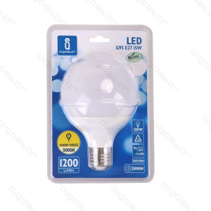 Lâmpada LED E27 15W 3000K Luz Quente 1200 Lúmens A5 G95 Aigostar