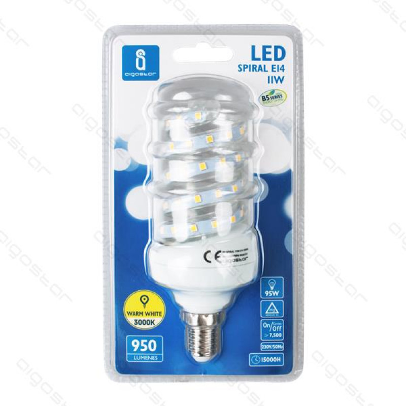 Lâmpada LED Espiral E27 20W 3000K Luz Quente 1750 Lúmens B5 Aigostar 1