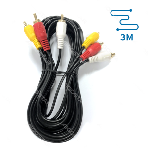Cabo 3RCA macho - 3RCA macho (1x vídeo + 2x áudio) Aigostar - 3 Metros