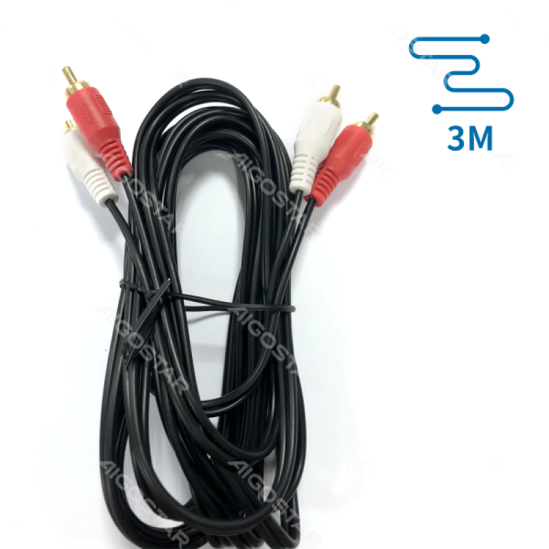 Cabo 2RCA macho - 2RCA macho (2x áudio) Aigostar - 3 Metros 1