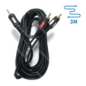 Cabo 3.5mm 4C - 2RCA macho Aigostar - 3 Metros