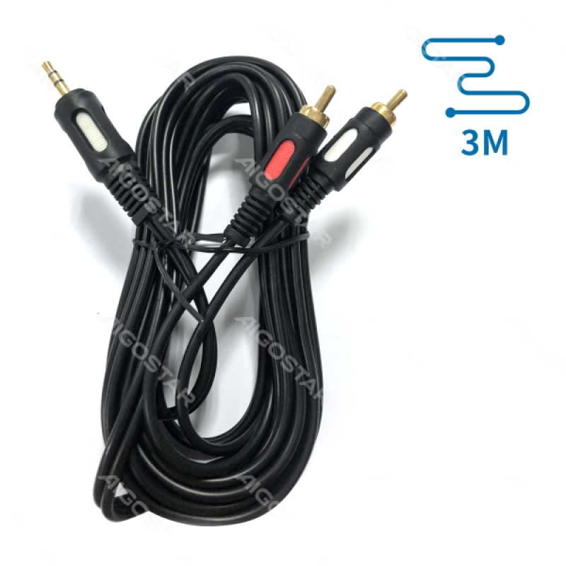 Cabo 3.5mm 4C - 2RCA macho Aigostar - 3 Metros 1