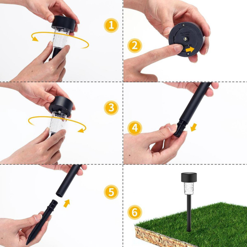 Luz Solar Exterior IP44 6500K 0.06W Led Aigostar Cinza 2