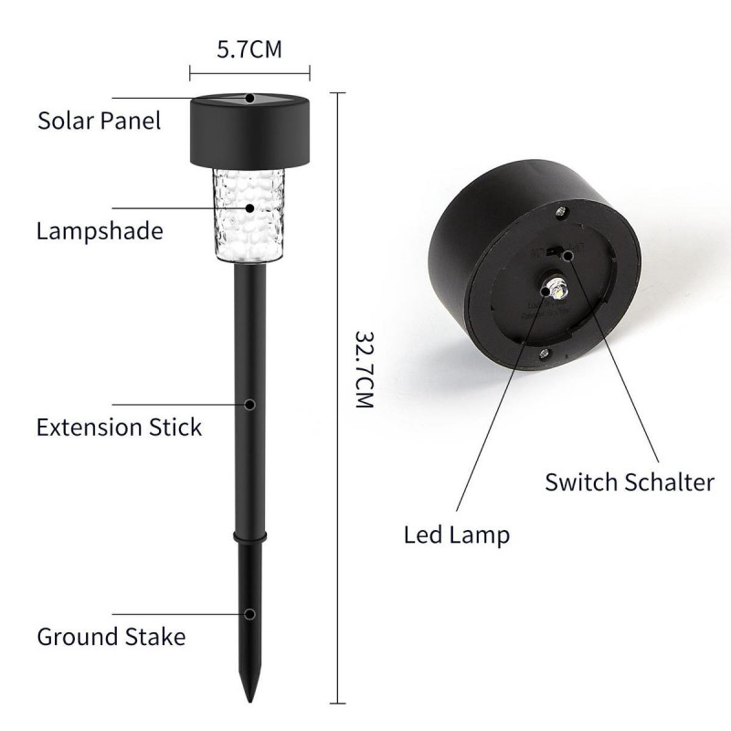 Luz Solar Exterior IP44 6500K 0.06W Led Aigostar Cinza 5