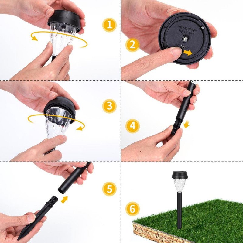 Luz Solar Exterior IP44 6500K 0.06W Led Aigostar Cinza 2
