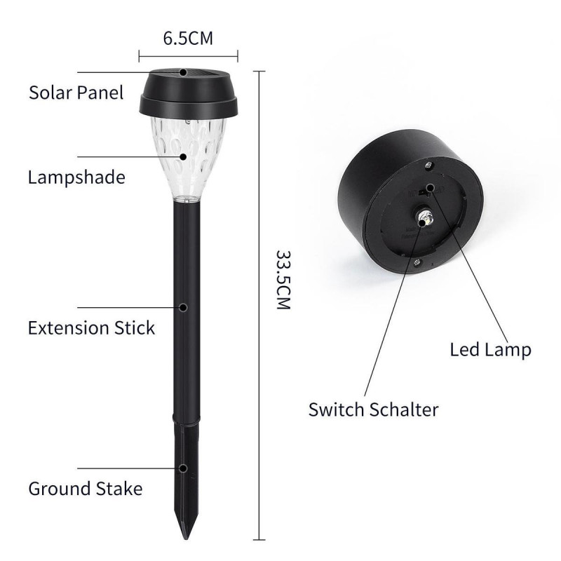 Luz Solar Exterior IP44 6500K 0.06W Led Aigostar Cinza 4