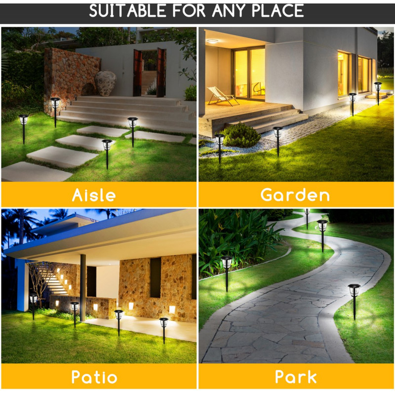 Luz Solar Exterior IP44 6500K 0.06W Led Aigostar Preto 4